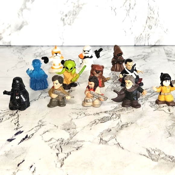 Star Wars Fighter Squinkies Micro Mini Force Rubber Figures LFL - Picture 1 of 5